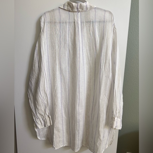 CP SHADES Striped Linen Tunic Dress Large - Picture 3 of 8
